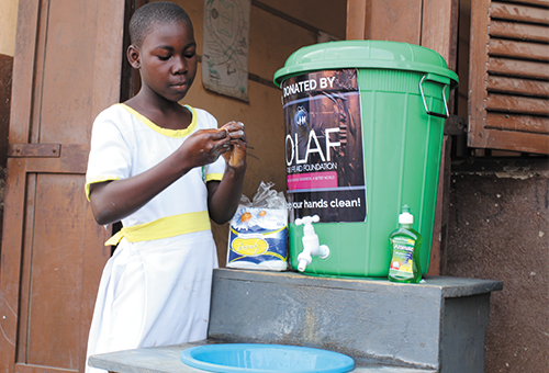 Providing Hand hygiene materials